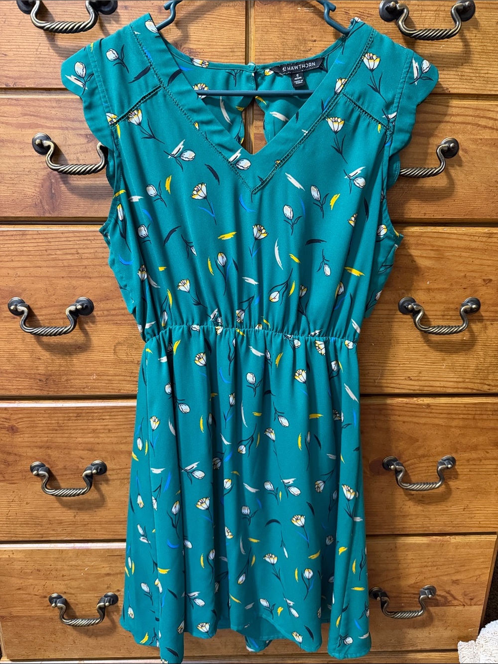 Green Floral Fit & Flare Dress